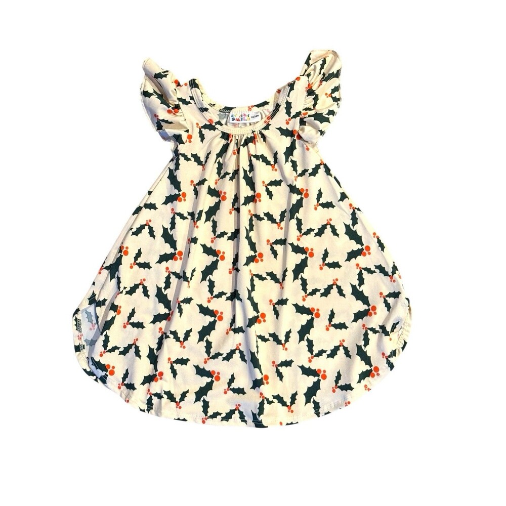 Dot Dot Smile‎ NWT Baby Girl’s Size 12/24M Holly Print Dress Christmas Holiday